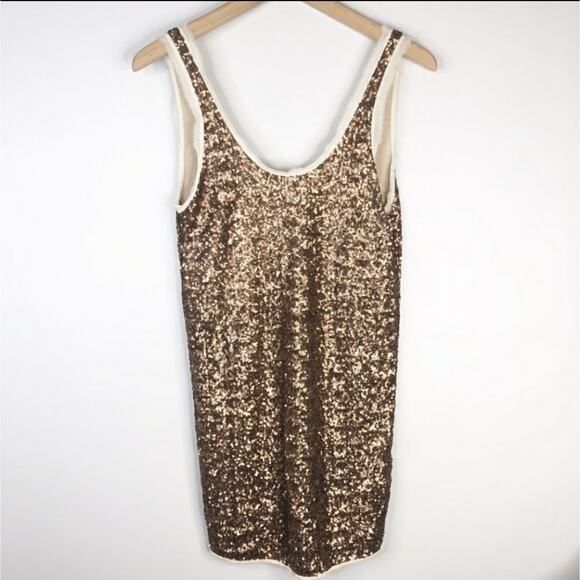 Aritzia Wilfred Barbizon Copper Sequin dress size XXS